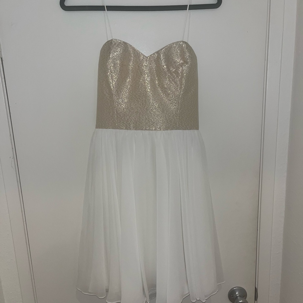 Elegant Gold and White Dress